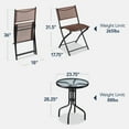 thumbnail image 3 of Best Choice Products 3-Piece Patio Bistro Dining Furniture Set w/ Glass Tabletop, Folding Chairs - Brown, 3 of 10