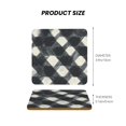 thumbnail image 3 of Multi-Shape Mdf Cork Coaster 4 Pieces Of Anti-Slip, Anti-Wear And Anti-Fouling 3.9in Easy To Clean And Stable Structure Darkgray Checked Hand-Drawn Sketch_1 Square, 3 of 7