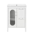 thumbnail image 6 of White bathroom vanity with solid wood, MDF and pre - drilled holes for 8 - inch faucet, 6 of 7