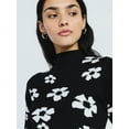 thumbnail image 5 of Scoop Women's Jacquard Floral Sweater Mini Dress with Short Sleeves, Sizes XS-XXL, 5 of 6