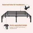 thumbnail image 3 of King - size marco de cama: 14 - pulgada metal platform, no box spring, no screws, 800 - lbs capacity, heavy - duty, tool - free assembly con reinforced iron slats y legs, 3 of 7
