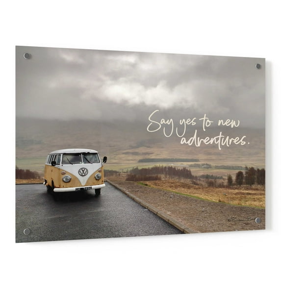 Epic Art 'Say Yes to New Adventure' by Susan Ball, Acrylic Glass Wall Art, 36"x24"