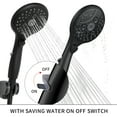thumbnail image 7 of VXV Bathroom Handheld Shower Head with on off Switch, 6 Spray Setting Removable High Pressure Showerheads with 6 FT Stainless steel Hose and Adjustable Angle Bracket(Matte Black), 7 of 7