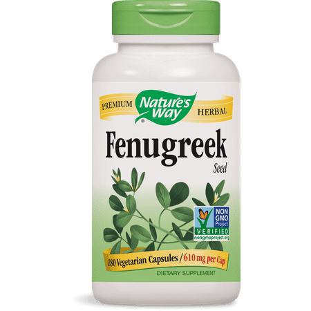 Natures Way Fenugreek Seed Non-GMO Project Verified TRU-ID Certified Vegetarian 180 (Best Way To Take Black Seed)