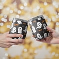 thumbnail image 2 of 12oz Stemless Wine Tumblers Halloween Ghosts and Bats Pattern Vacuum Insulated Stainless Steel Travel Tumbler Cups Mug with Lid and Straw for Champaign,Cocktail,Beer with Cleaning Brush, 2 of 5