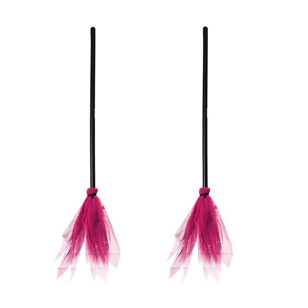Fiudx Accesorio para Disfraz de Escoba de Bruja, Decoración para Fiesta de Halloween, Accesorio Divertido para Bailar, Crea Un Ambiente Festivo, Decoración Navideña Espeluznante, Juego de 2 Piezas, M