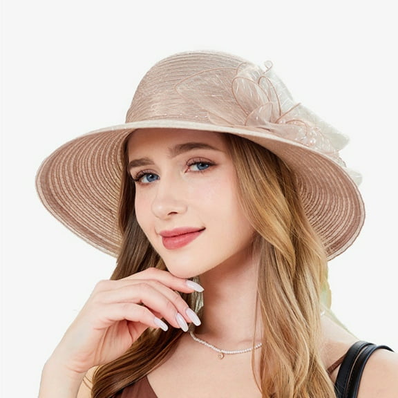 Women's New Summer Fisherman Hat Sun Hat Elegant Temperament Sunshade Hat Large Brim Sunscreen Hat French Hats Christmas Girls Tan Hats for Women Stylish Women Ladies Stretch Hats Sequin Hats