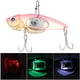 thumbnail image 4 of Señuelo duro de metal con luz LED subacuática, pesca de peces 3D, cebo Artificial, anzuelo triple (rosa), 4 of 8