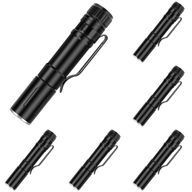 WUSUOWEI 6PCS Mini Pocket Pen Flashlight,USB Rechargeable,Mini LED Flashlights,Pin Design,Slim Pen Light,Aluminum Alloy Telescopic,Flashlight for Inspection,Everyday Carry and Emergency Use