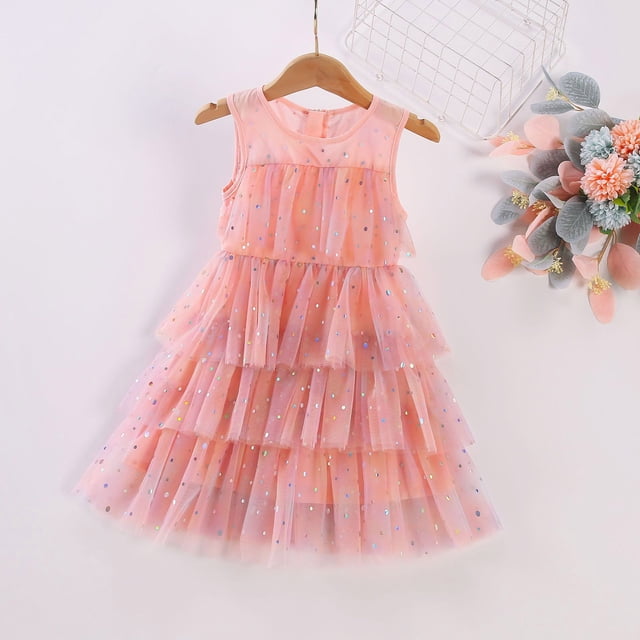 Twirl Robe à Volants à Paillettes pour Tout-Petites Filles pour Fêtes Dansantes et