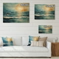 thumbnail image 4 of Designart "Teal Yellow Ocean Charm Pastoral I" Modern Print on Natural Pine Wood, 4 of 5