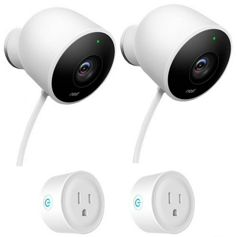 Nest Wired Outdoor Security Standard Surveilance Camera 2 Pack Bundle with 2 Pack Deco Gear Wifi