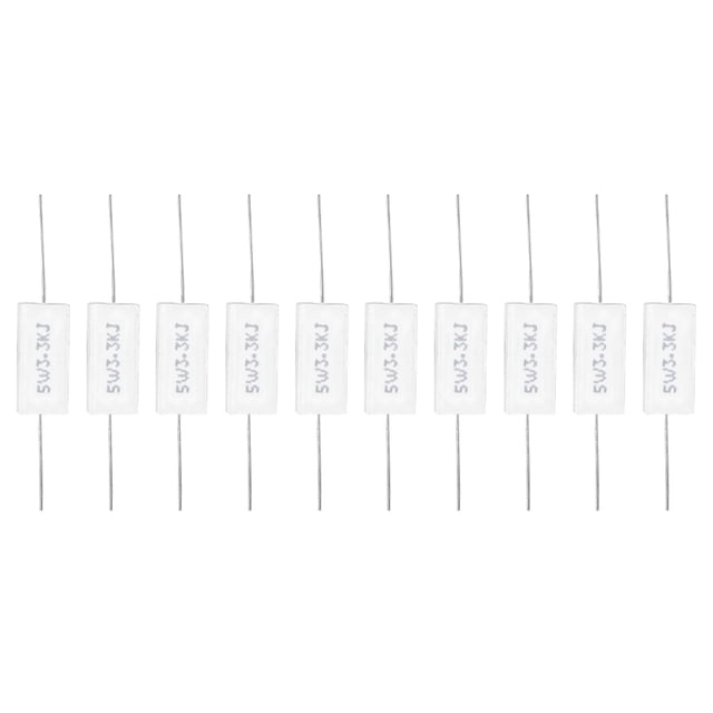 Resistencia de cemento de 10 piezas Precisión de resistencia de potencia ± 5% Componentes electrónicos 5W(3.3KR) VoborMX herramienta