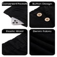 thumbnail image 6 of Button Down Women Elastic Waist Casual Loose Wide Leg Jeans Baggy Denim Pants, 6 of 6