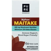 MyPure Maitake Organic Mushroom Supplement by Pure Essence - 100% Real Mushroom Extract for Immune System Support, Combat Stress, Build Energy - 60 Capsules