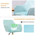 thumbnail image 6 of SYNGAR Accent Chair, Modern Velvet Fabric Vanity Chair, 360° Swivel Task Chair, Height Adjustable Office Chair, Comfy Upholstered Leisure Armchair with Soft Back, for Home Office, Light Green, D4464, 6 of 9