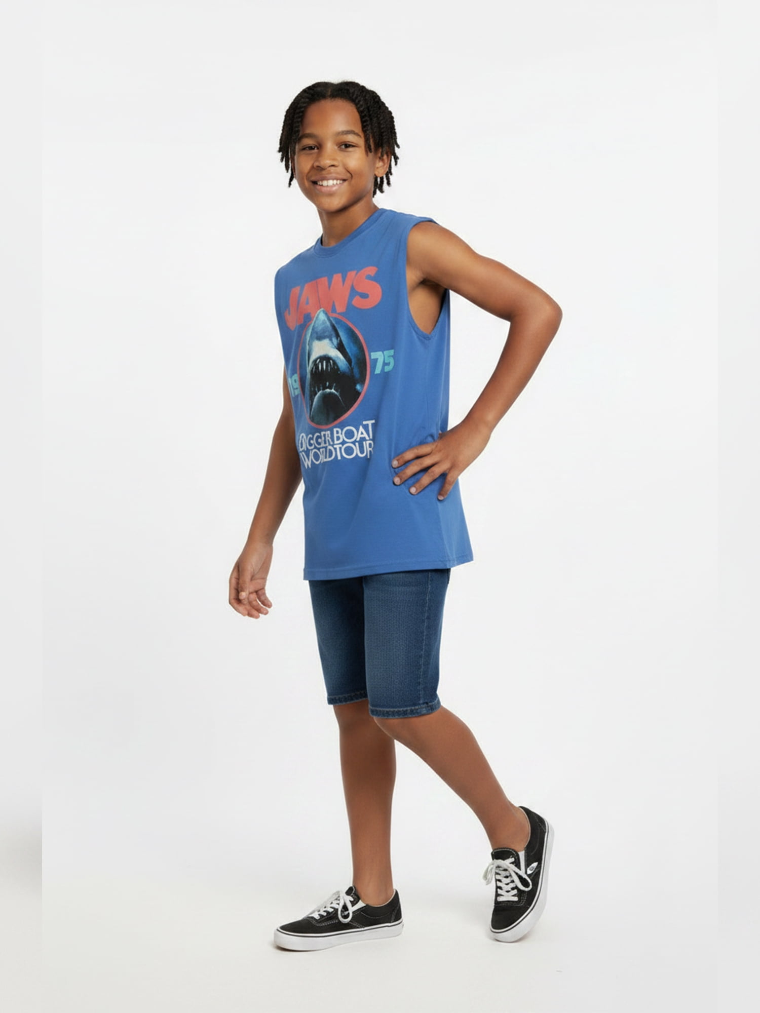 Jaws, Boys' Graphic Muscle Tank Top, Sizes 4-18