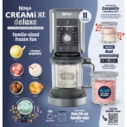 Ninja CREAMi Deluxe XL Ice Cream Maker, Sorbet, Milkshakes, Frozen Yogurt, More, 11 One-Touch Programs, (2) 24 Oz Family-Sized Tubs & Lids, NC501 Stone Silver