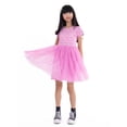 thumbnail image 4 of Barbie Girls All Over Print Tulle Dress with Short-Sleeves, Sizes 4-12, 4 of 10