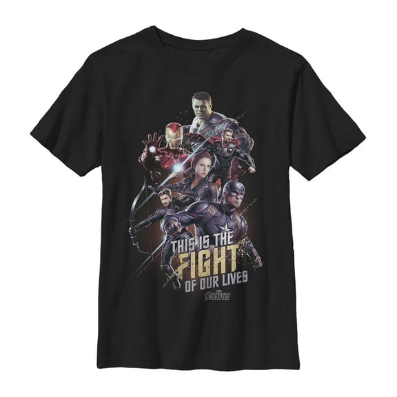 Boy's Marvel Avengers: Endgame Fight of Our Lives Graphic Tee Black X Large