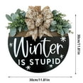 thumbnail image 3 of Winter Is Coming Door Sign, Wooden Wreath Hanger with Snowflake and Flowers, Farmhouse Front Porch Decor for Christmas Holiday Season, Outdoor Indoor Welcome Wall Hanging Decor, 3 of 4