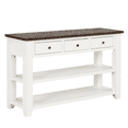 thumbnail image 6 of Tcbosik 48" Console Table, Entryway Table with Shelves and 3 Drawers, Sofa Table for Hallway, Foyer, Living Room, Easy Assembly, Antique White, 6 of 9