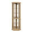 thumbnail image 5 of Corner Glass Curio Cabinet with Light Mirrored Back Adjustable Shelves Antique Collection Storage Solution for Living Room Classical Design, 5 of 15