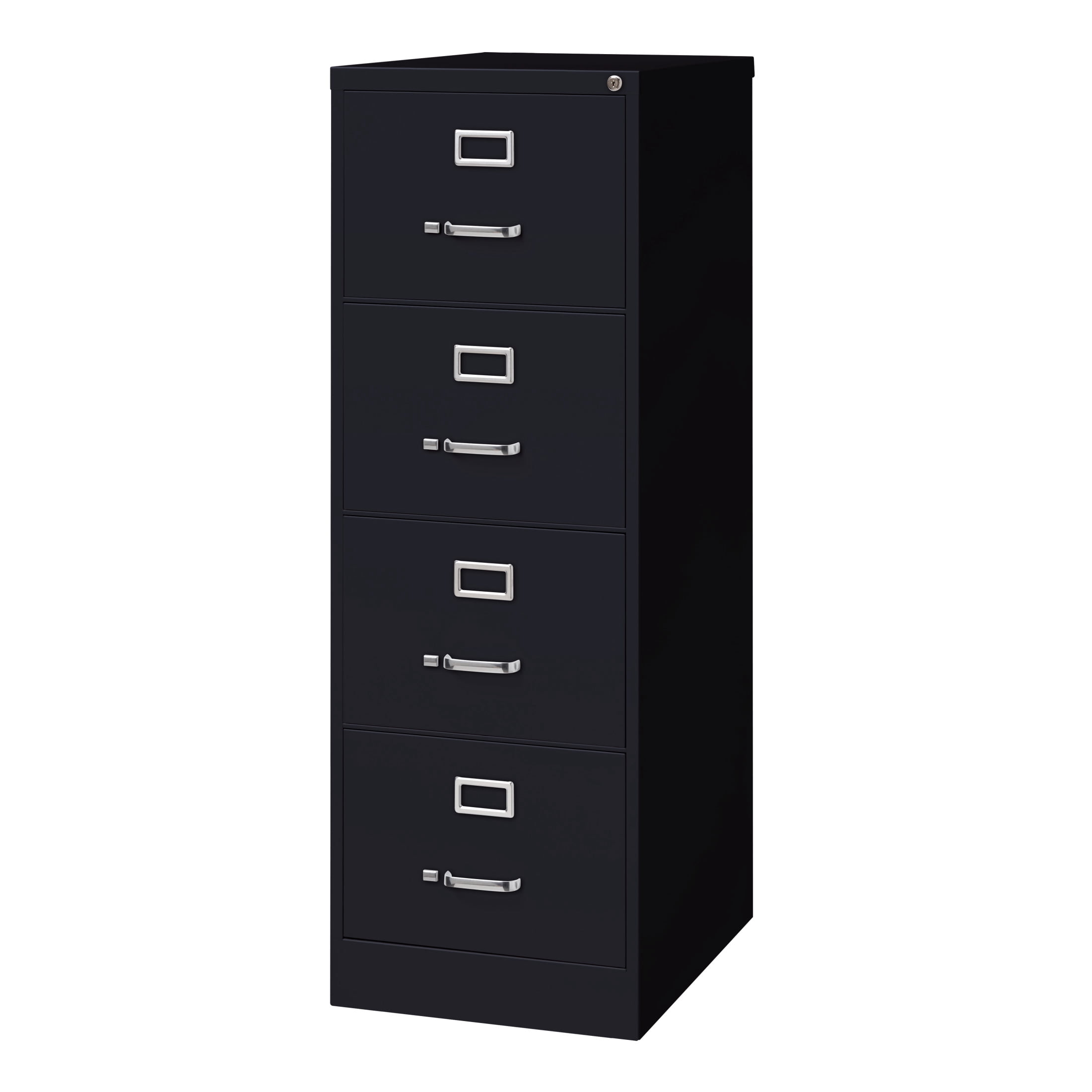 Hirsh 25" Deep 4 Drawer Legal Width Metal Vertical File Cabinet, Commercial Grade, Black