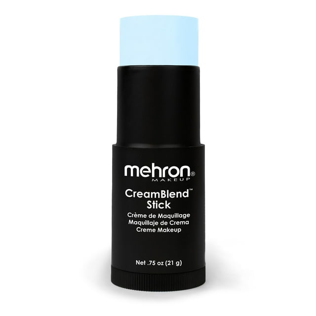 Crema de maquillaje Blend Stick Mehron Face Paint, 21 g, color azul pastel