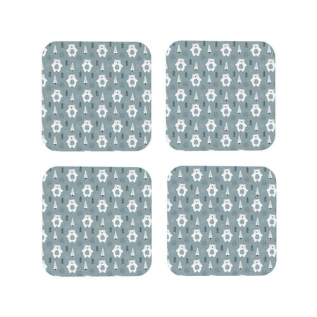 

Honeii bead tree winter Print Leather Coaster Set of 4 Ideal for Safeguarding Your Furniture from Drinks Spills and Effortless Cleanup-Square