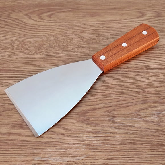 Oliegs Heated Blanket Wooden Handle Stainless Steel Shovel Pizza Spatula Steak Cooking Frying Shovel Kitchen Baking Teppanyaki Chocolate