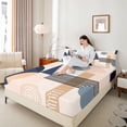 thumbnail image 4 of Homewish Geometric Stripes Circle 4 Pieces Queen Sheet Sets for Female Men Teens,Vintage Aesthetic Ultra Soft Flat Sheet,Abstract Geometric Queen Fitted Sheet,Breathable Home Decor, 4 of 7
