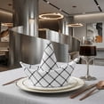 thumbnail image 2 of Set of 6 Cloth Napkins - Cotton, Washable, Reusable for Dining Table, Restaurant, Weddings, Events, Parties Large checkered 28x20inch, 2 of 6