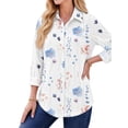 thumbnail image 2 of Fantaslook Womens Button Down Shirts Boho Floral Printed Long Sleeve Blouses Business Work Shirt Dressy Casual Loose Tops, 2 of 9