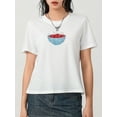 thumbnail image 4 of Michellecmm  Women Short Sleeve T-Shirts Cherry Cake Print Crew Neck Shirts, 4 of 9
