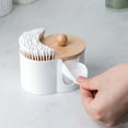 thumbnail image 3 of Wood and Storage Organizer for Makeup Remover Pads and Desktop Dispenser with Lid, 3 of 5