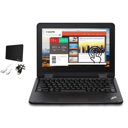Lenovo ThinkPad Yoga 11e Gen 5 11.6" 2-in-1 Touchscreen Laptop ,Intel Pentium N4120, 4GB RAM, 128GB SSD, Ruggedized & Water Resistant for Student & School, Type-C, Wi-Fi, Win 10 Pro with Accessories