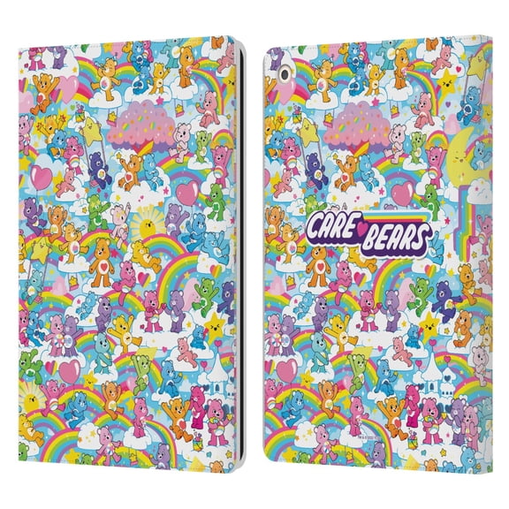 Head Case Designs Officially Licensed Care Bears 40th Anniversary Rainbow Leather Book Wallet Case Cover Compatible with Apple iPad 10.2 2019/2020/2021