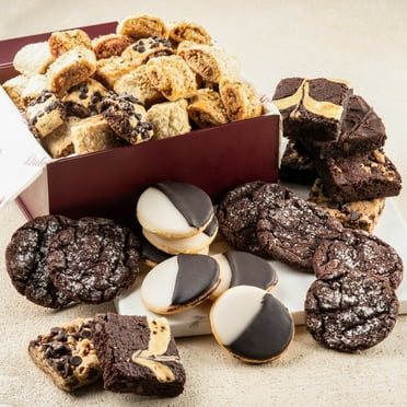 Dulcet Gift Baskets Grandiose Bakery Gift Box - Chocolate Brownies, Black and White Cookies