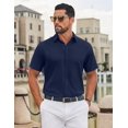 thumbnail image 3 of COOFANDY Button Down Shirt for Men Short Sleeve Casual Shirts Wrinkle-Resistant Stretch Modern Dress Shirt, 3 of 6