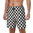 thumbnail image 2 of Balery Black and White Checkerboard Mens Swim Trunks Swim Shorts for Men Quick Dry Inseam Beach Shorts with Compression Liner Pocket-Medium, 2 of 9