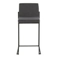 thumbnail image 4 of LumiSource Black Steel, Charcoal Fabric Fuji High Back Counter Stool - Set of 2, 4 of 8