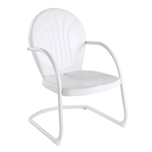 Crosley Furniture Griffith Metal Outdoor Patio Chair in White