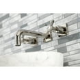 thumbnail image 3 of Kingston Brass KS6126BEX Essex Double-Handle Wall Mount Bathroom Faucet, Polished Nickel, 3 of 8