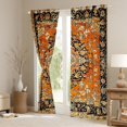 thumbnail image 3 of jejeloiu Retro Boho Floral Black Out Curtains,Boho Mandala Curtains Pack of 2 (42x63 Each),Orange Black Bedroom Curtains For Kids,Super Cozy Room Decor, 3 of 6
