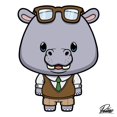 thumbnail image 3 of Prime, Marcus 15x15 Black Modern Framed Museum Art Print Titled - Hudson Hippo, 3 of 5