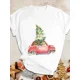 thumbnail image 1 of Camiseta de estilo navideño para mujer, ropa con estampado de dibujos animados, moda para mujer, 1 of 5