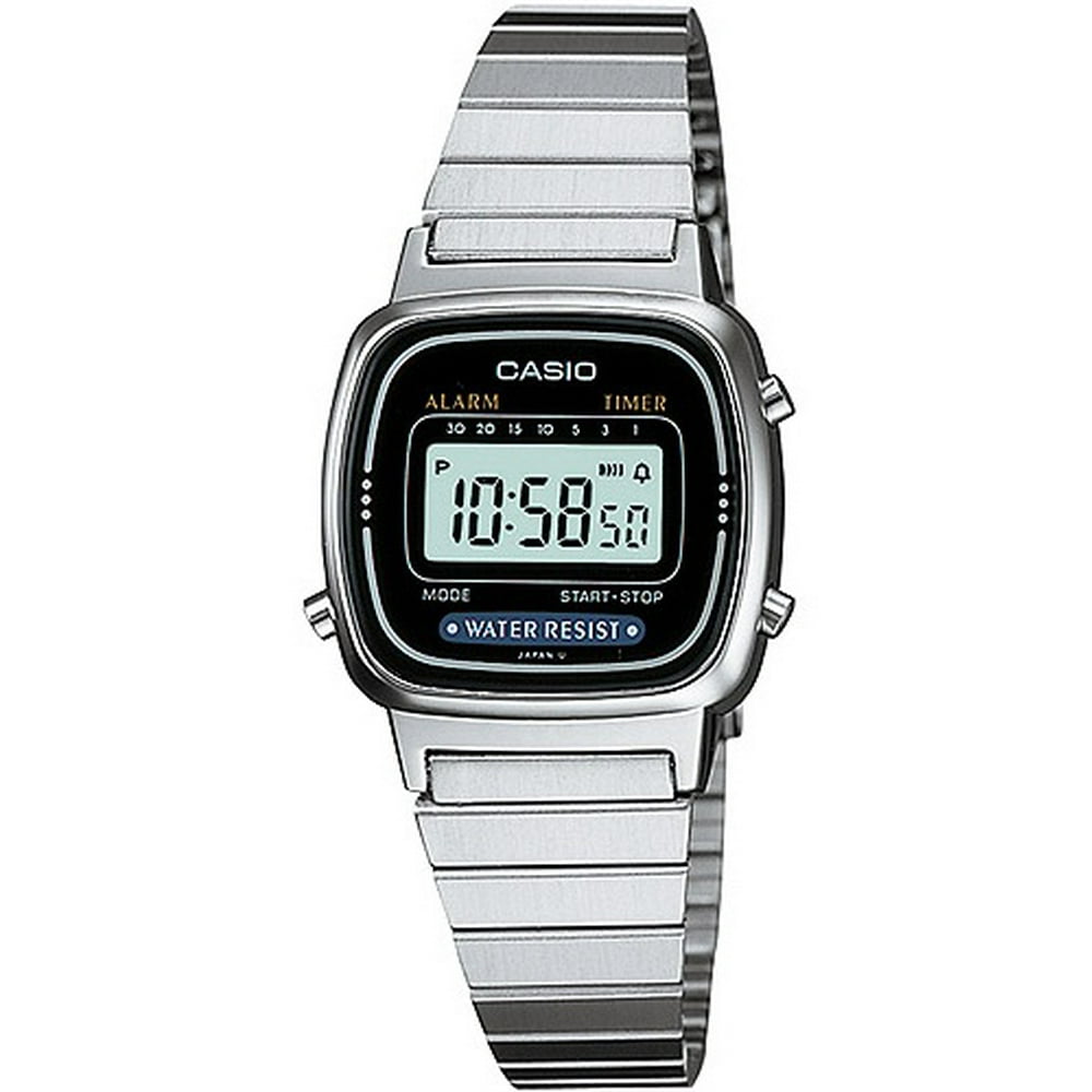 Casio Ladies' Digital Alarm Watch, Stainless Steel