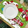 thumbnail image 4 of 4 Pcs Christmas Placemats for Christmas Decorations, Washable Durable Table Mat for Xmas Home Living Room Table Decoration 17.71x11.81 Inch Green, 4 of 8