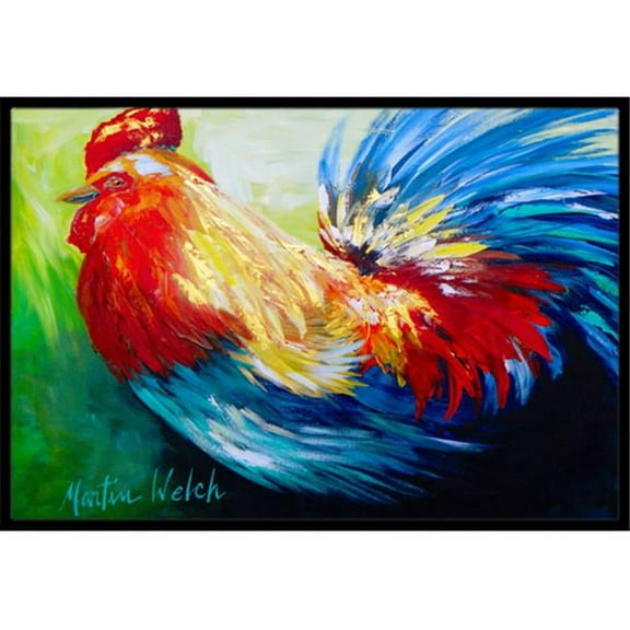 18 x 27 in. Bird-Rooster Chief Big Feathers Indoor & Outdoor Doormat